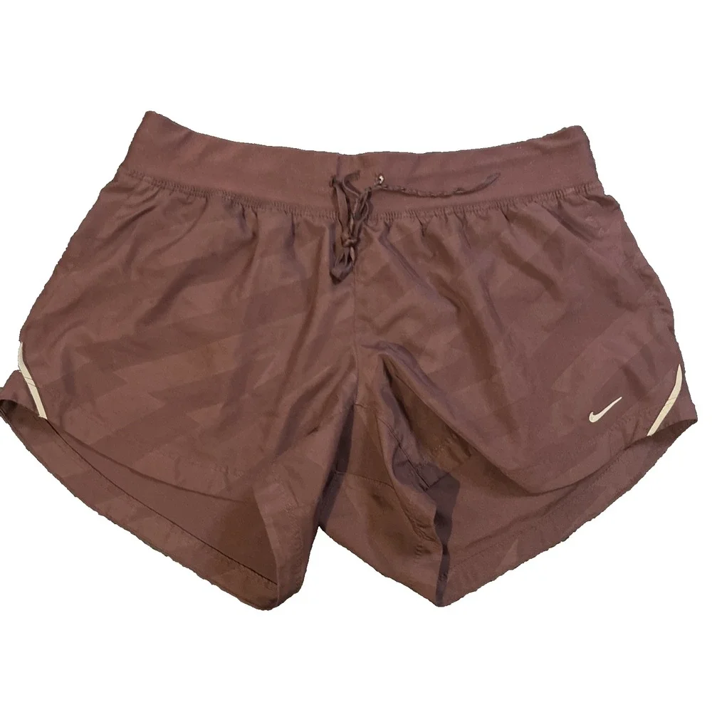 Nike Women's burgundy Dri-Fit Running Shorts With Liner Size M Reflective Track